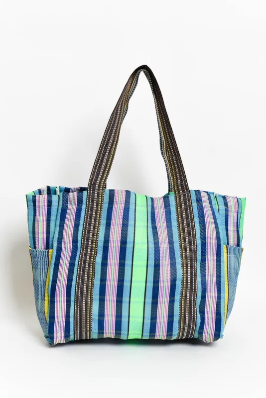 Zorita Blue Stripe Tote Bag sold by Blue Bungalow