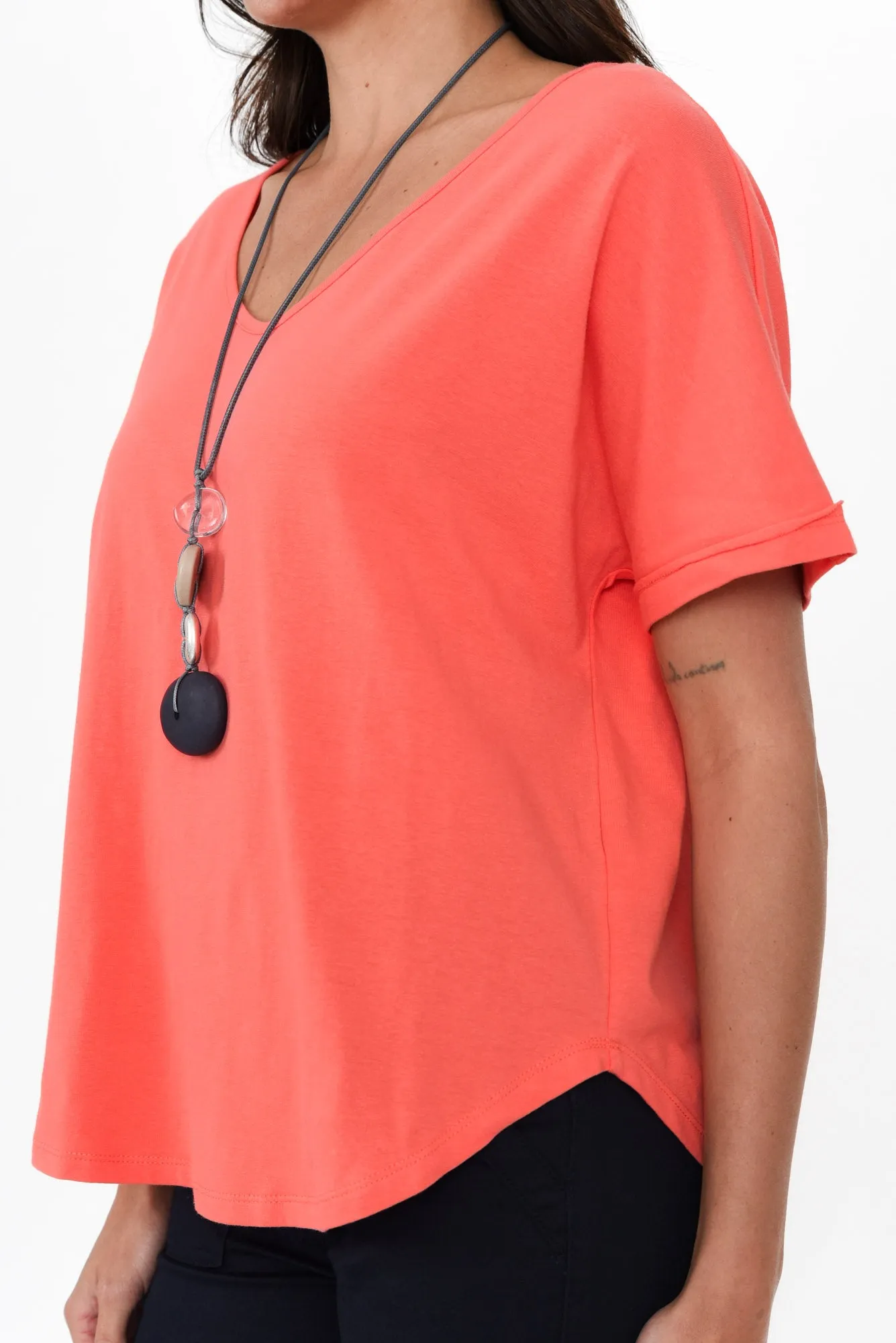 Toronto Coral Cotton Tee sold by Blue Bungalow product image thumbnail 5