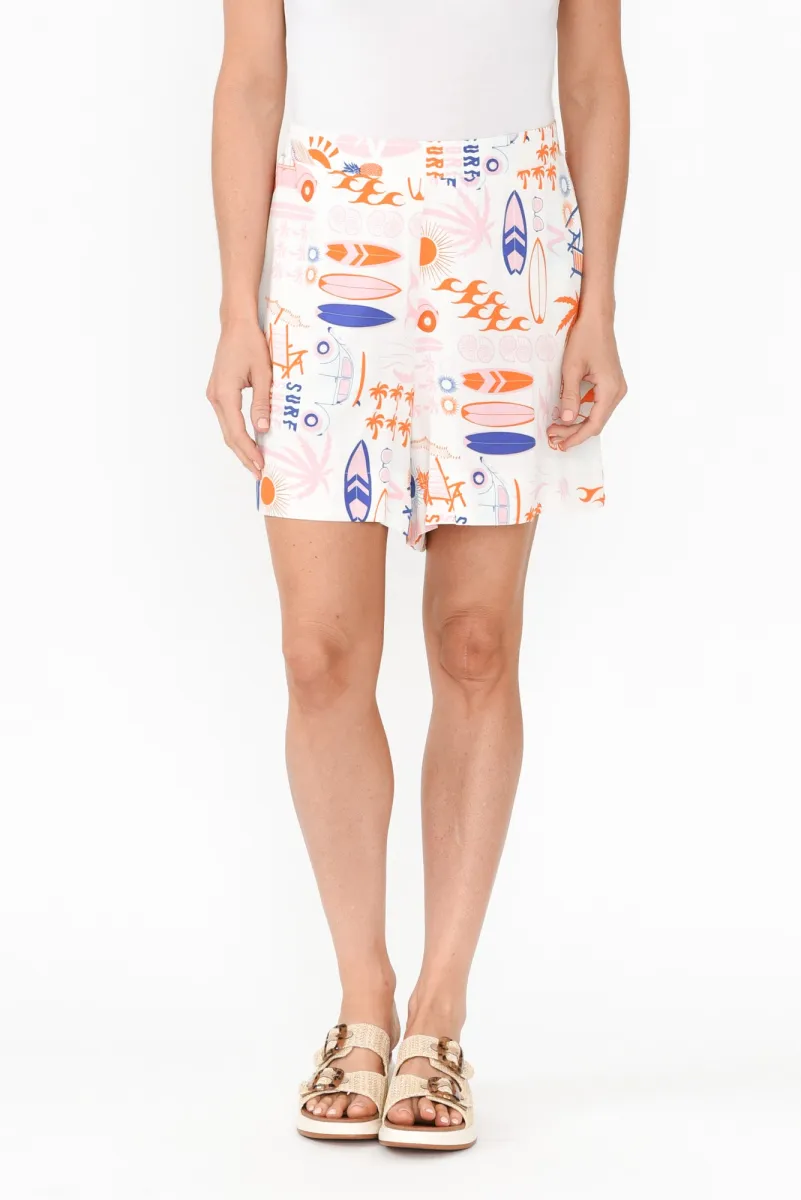 Desi Orange Surf Pocket Shorts sold by Blue Bungalow