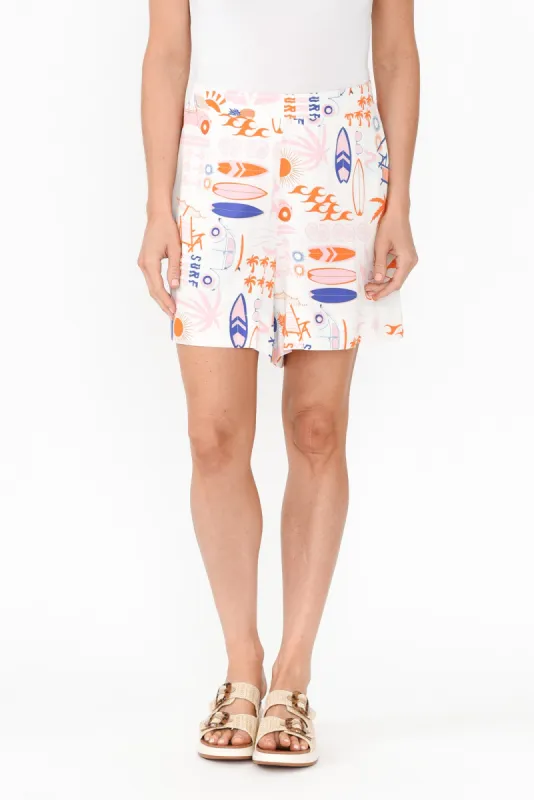 Desi Orange Surf Pocket Shorts sold by Blue Bungalow