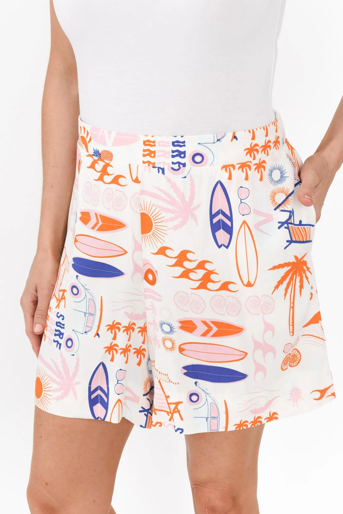 Desi Orange Surf Pocket Shorts sold by Blue Bungalow product image thumbnail 4