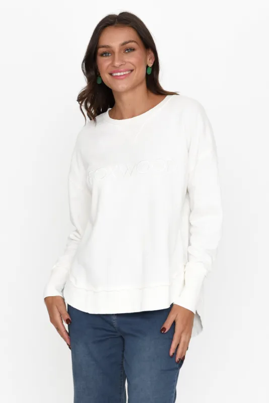 Simplified White Crewneck Jumper sold by Blue Bungalow