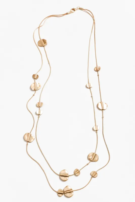 Jasira Gold Disc Layer Necklace sold by Blue Bungalow