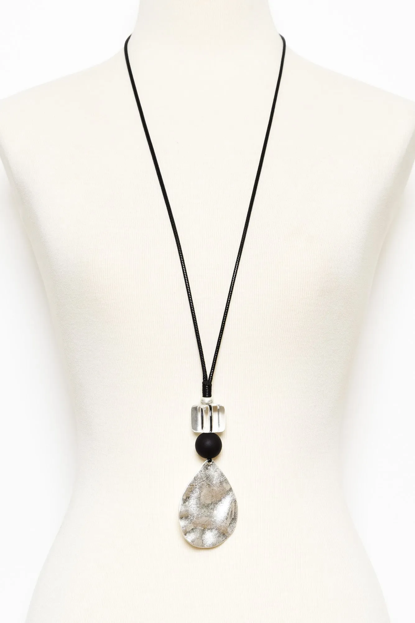 Clarin Silver Teardrop Pendant Necklace sold by Blue Bungalow product image thumbnail 2