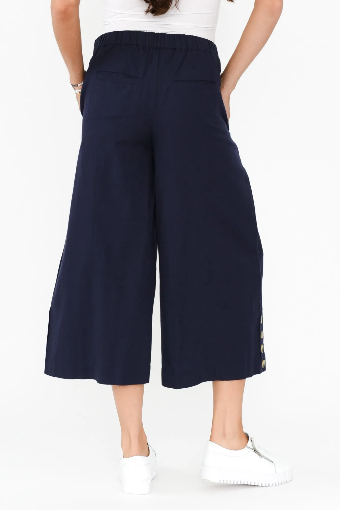 Kishan Navy Cotton Blend Pants sold by Blue Bungalow product image thumbnail 5