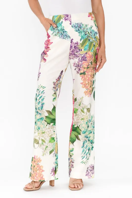 Bahia Wisteria Alba Linen Blend Pants sold by Blue Bungalow