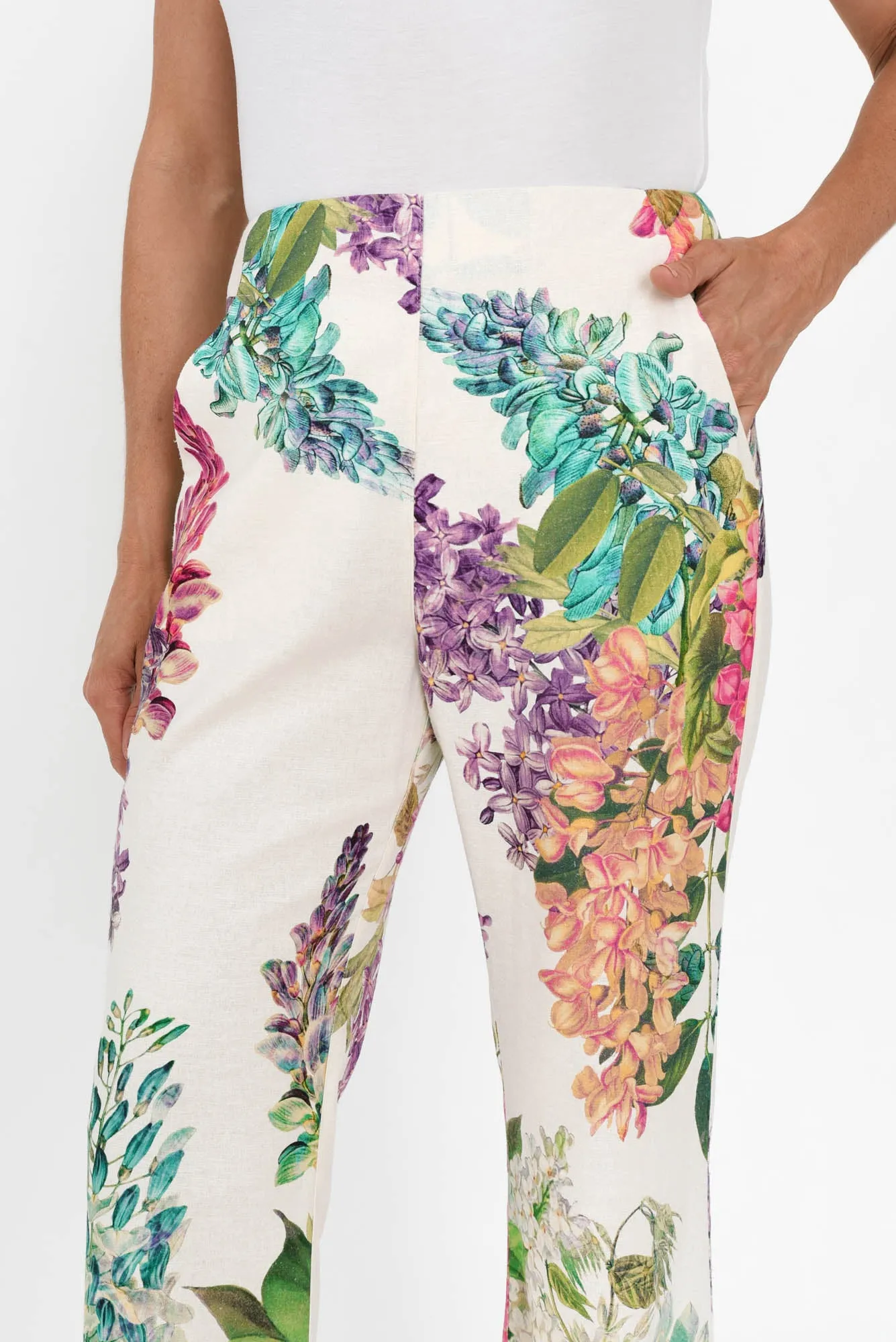 Bahia Wisteria Alba Linen Blend Pants sold by Blue Bungalow product image thumbnail 5