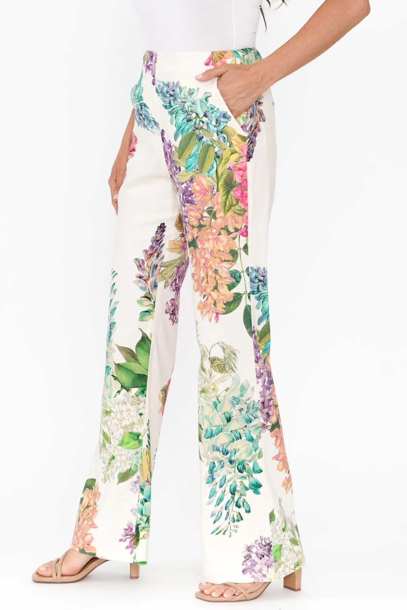 Bahia Wisteria Alba Linen Blend Pants sold by Blue Bungalow product image thumbnail 3