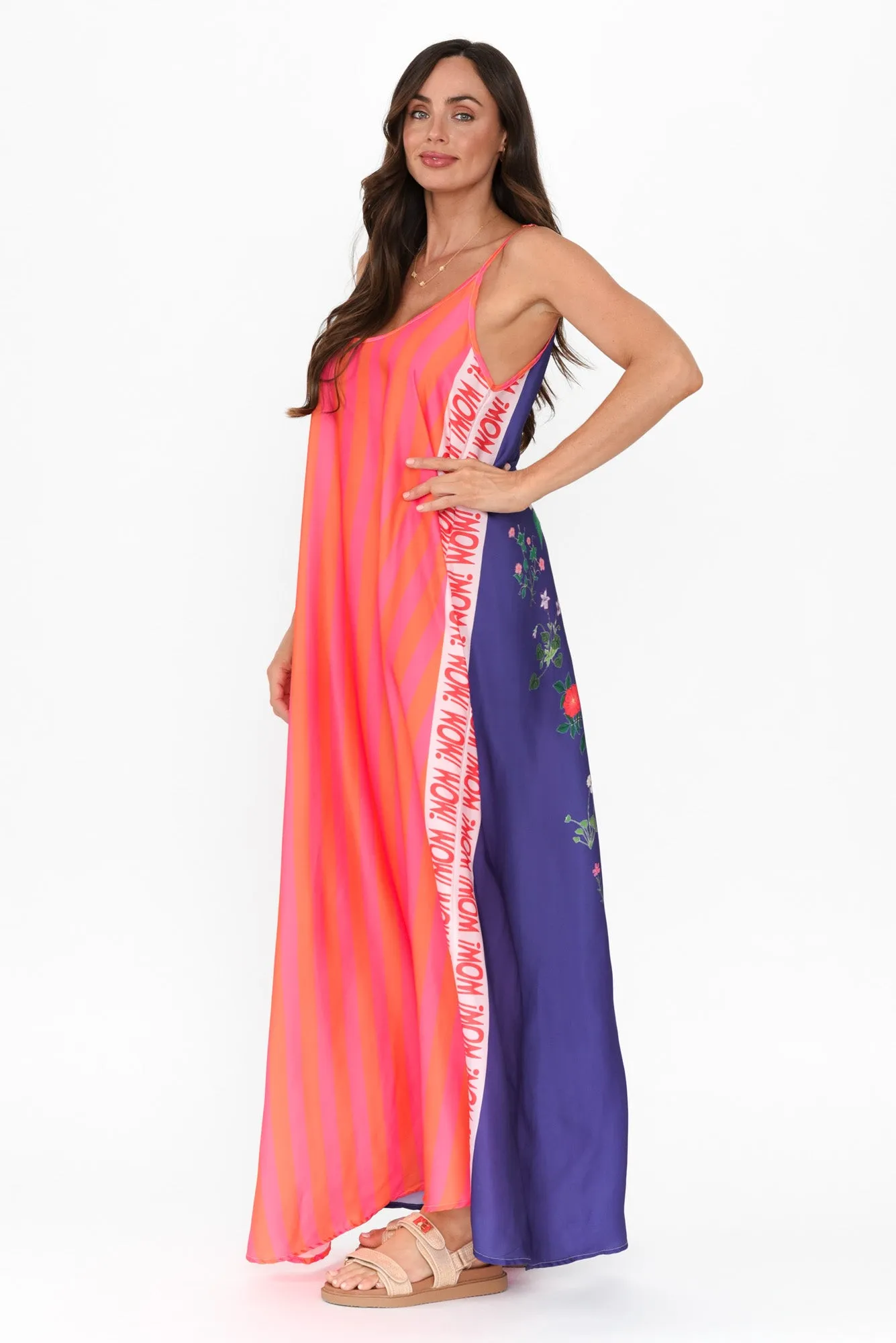 Melina Pink Splice Maxi Dress sold by Blue Bungalow product image thumbnail 3