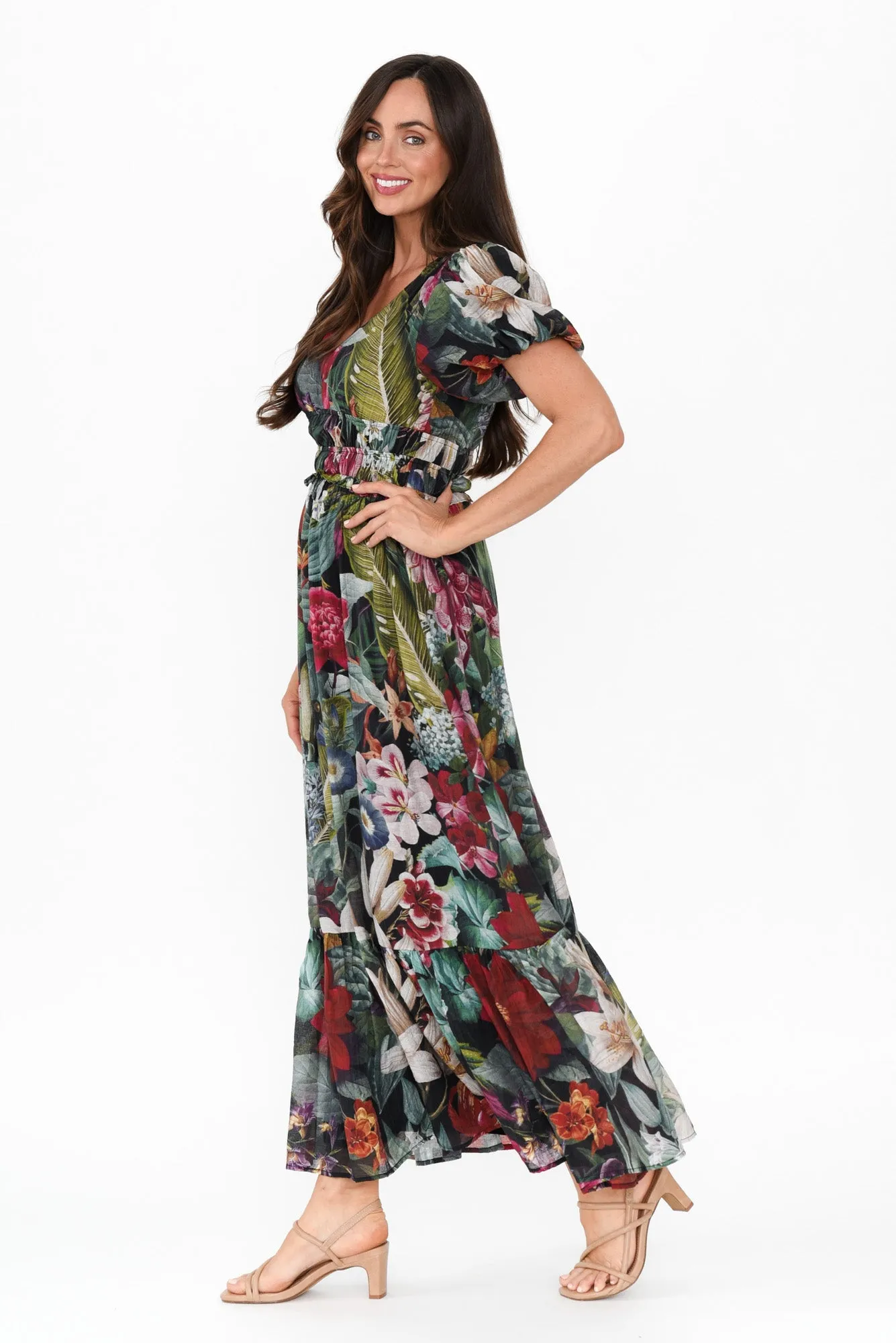 Ally Green Floral Maxi Dress sold by Blue Bungalow product image thumbnail 3