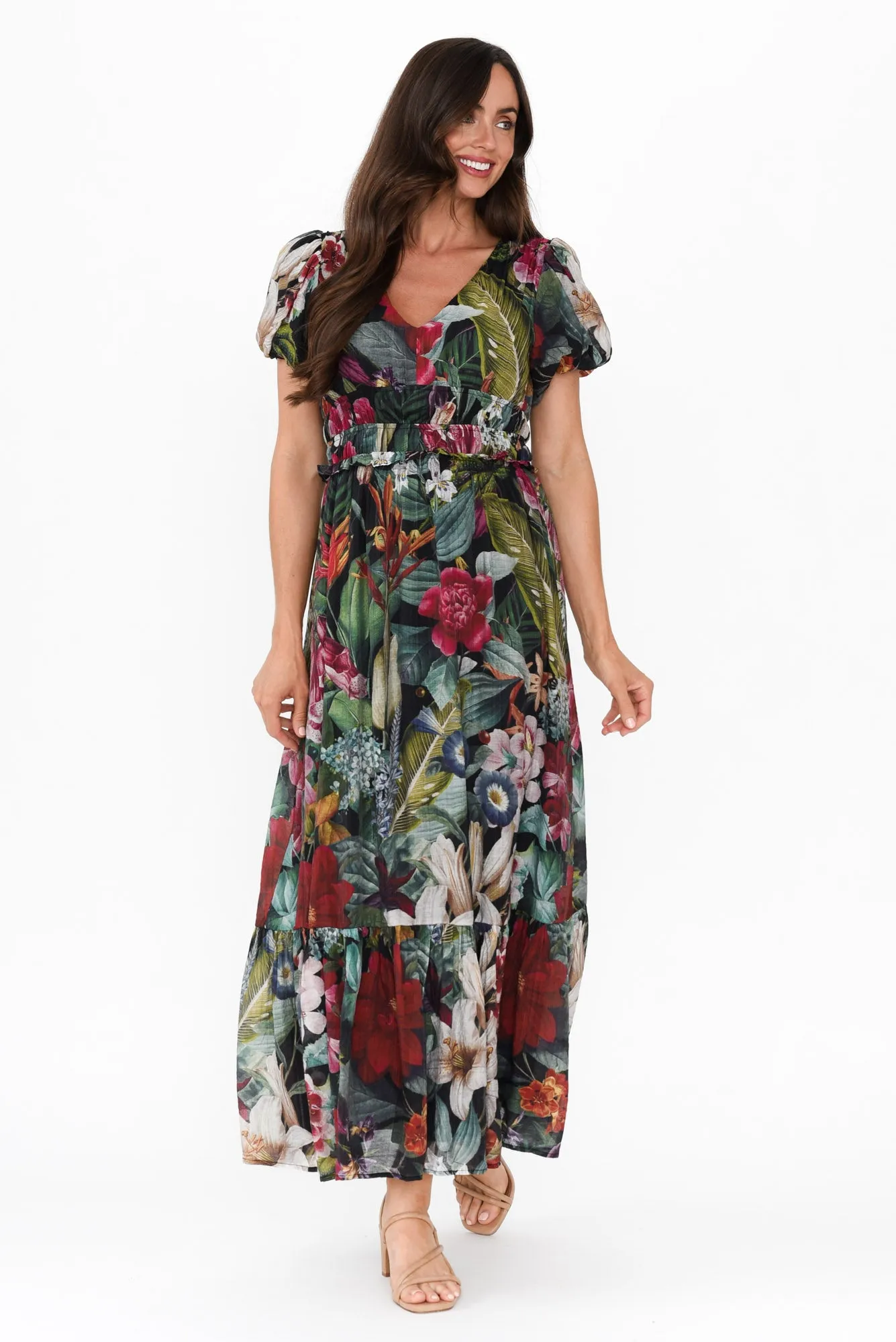 Ally Green Floral Maxi Dress sold by Blue Bungalow product image thumbnail 2