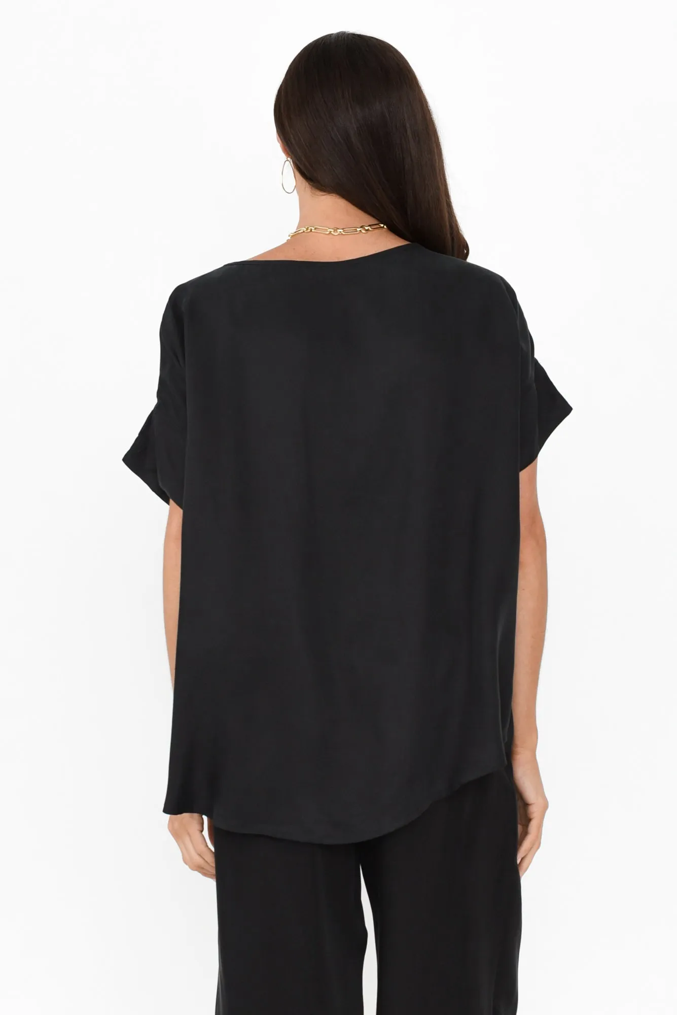 Greta Black Cupro Top sold by Blue Bungalow product image thumbnail 4