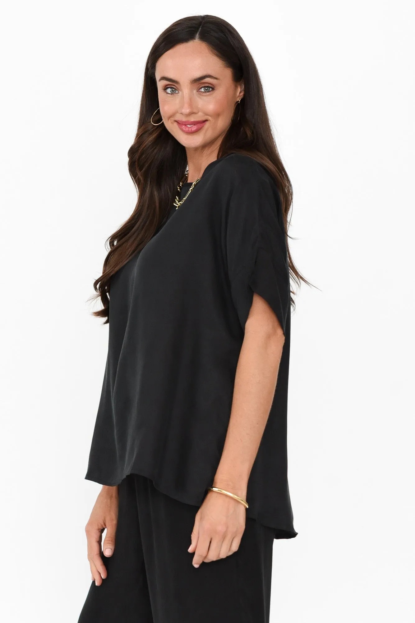 Greta Black Cupro Top sold by Blue Bungalow product image thumbnail 3