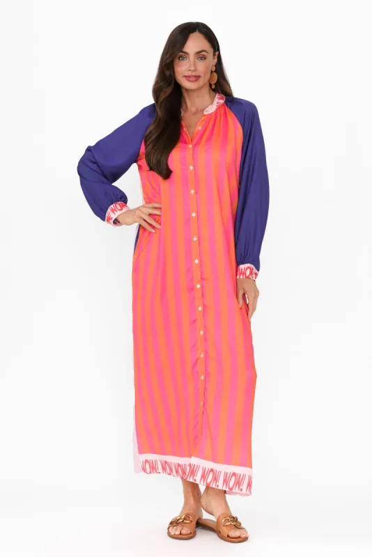 Maeva Pink Splice Shirt Dress sold by Blue Bungalow
