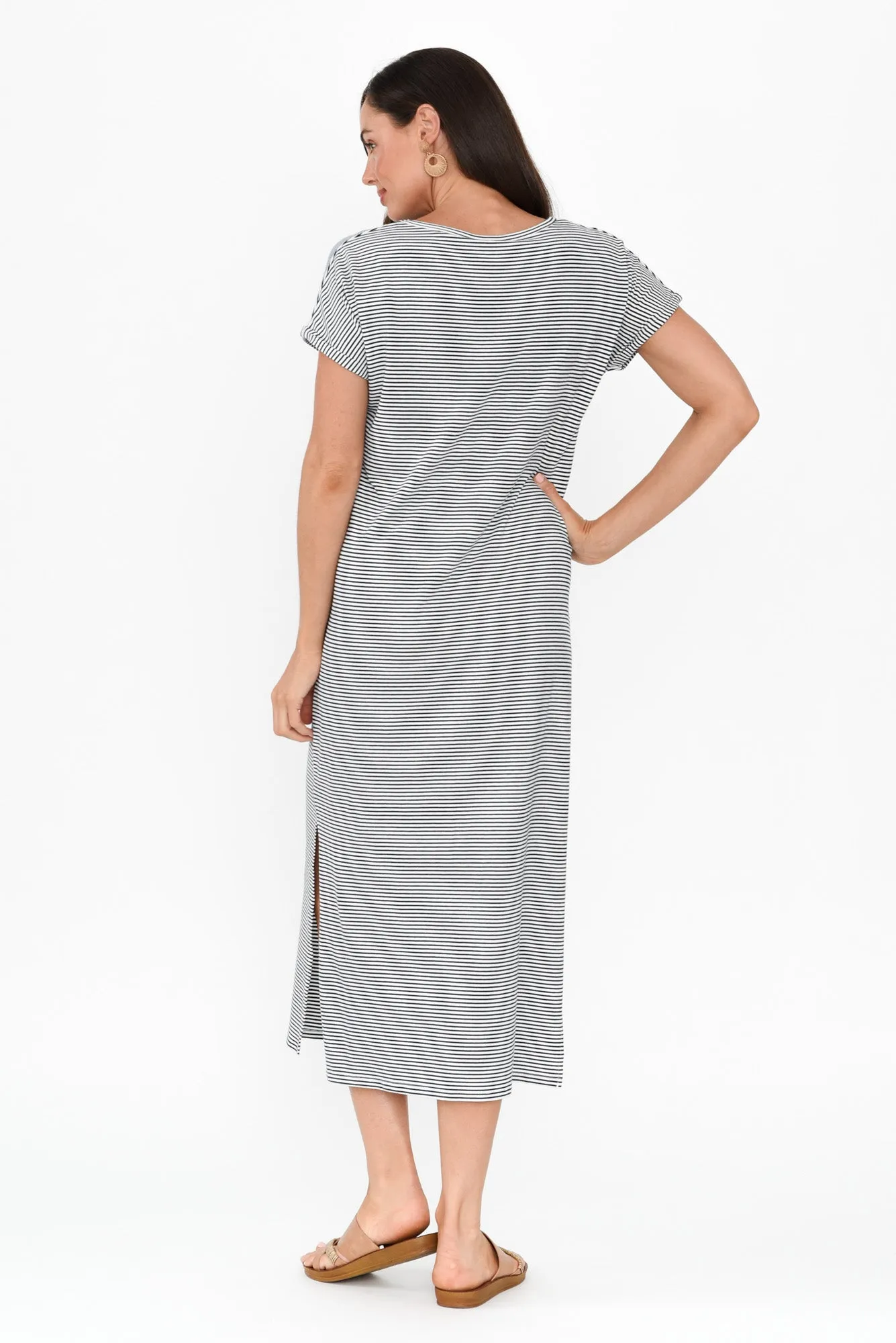 Elsie Nautical Stripe Bamboo Dress sold by Blue Bungalow product image thumbnail 4