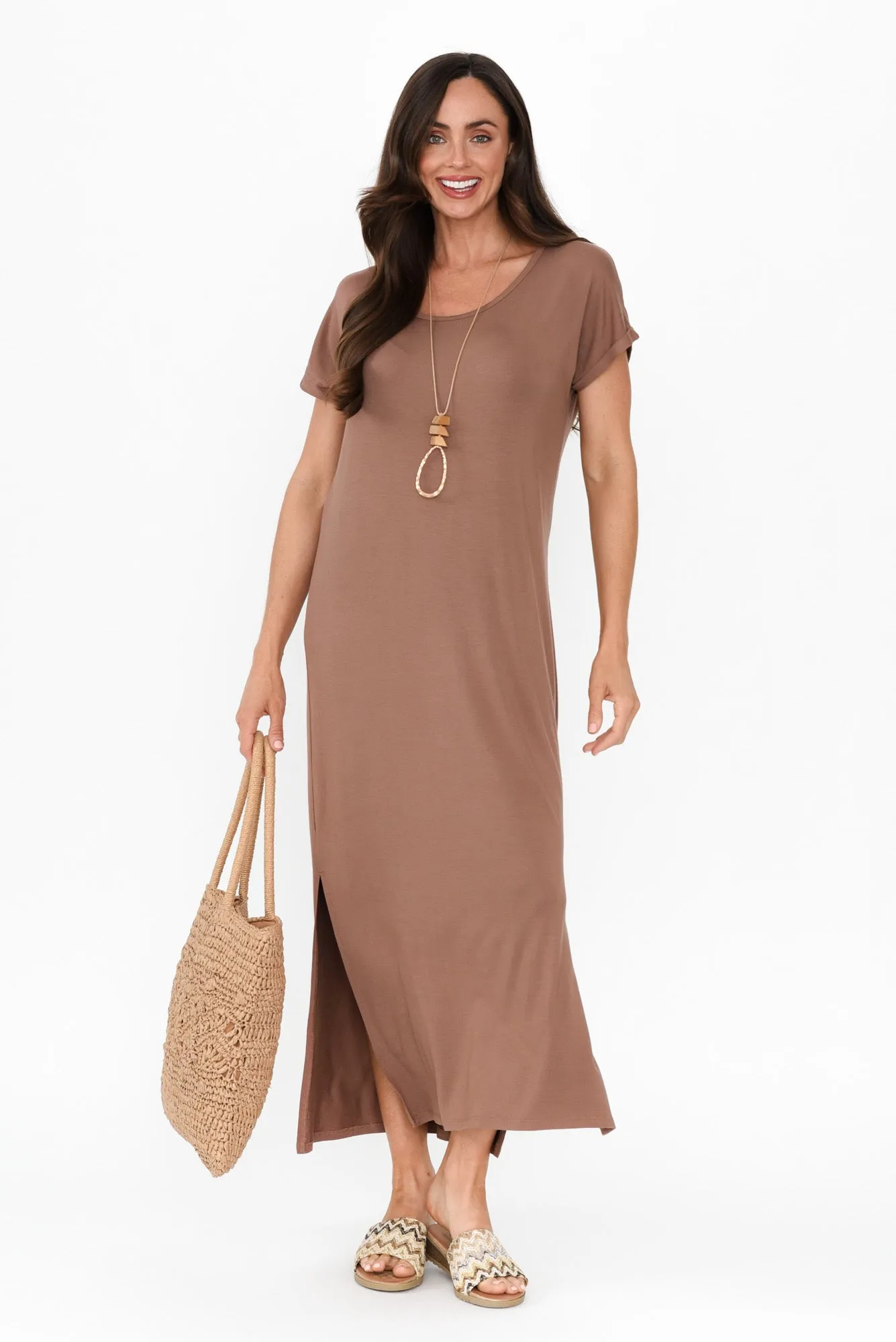 Elsie Chocolate Bamboo Dress sold by Blue Bungalow