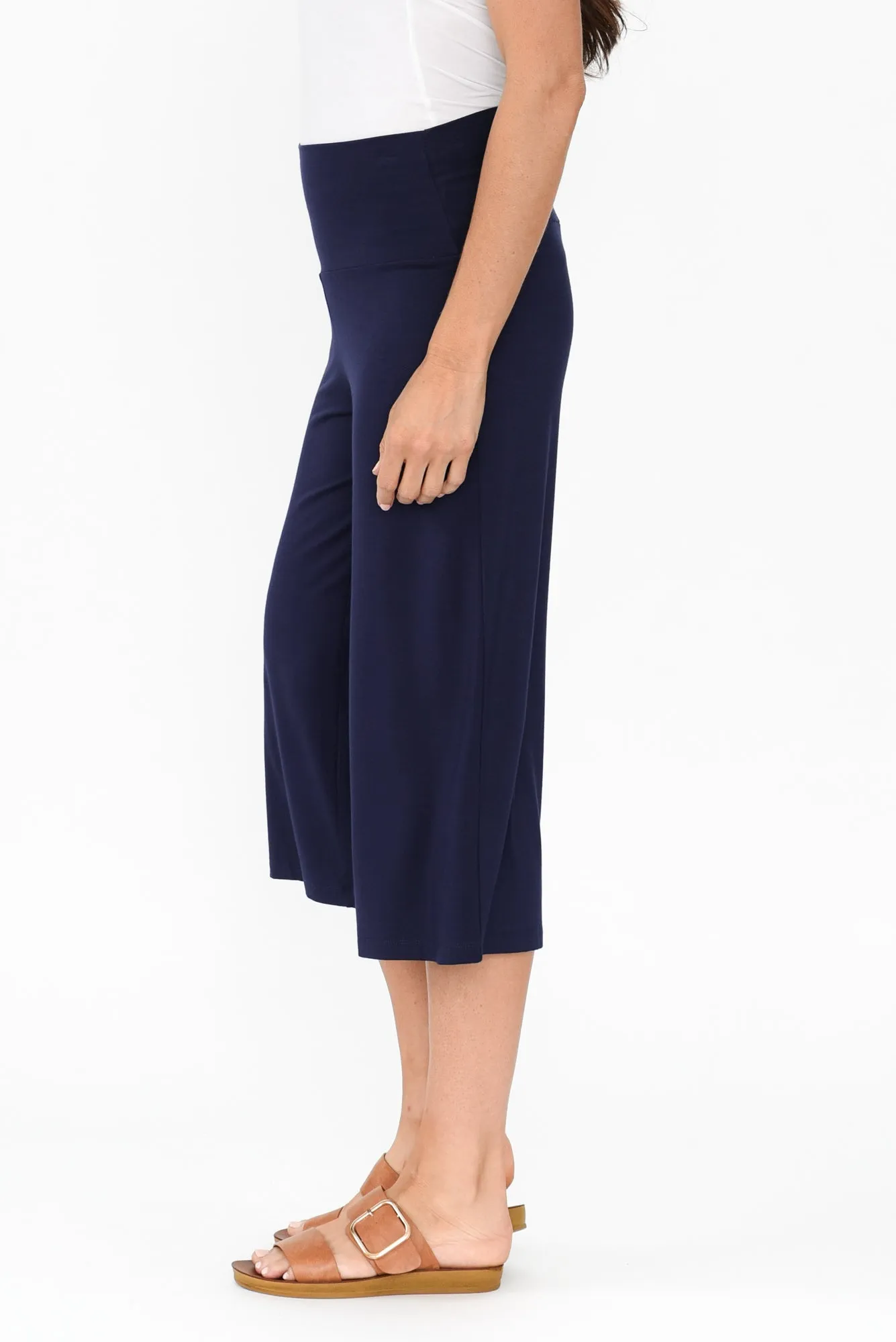 Cassie Navy Bamboo Cropped Pants sold by Blue Bungalow product image thumbnail 3