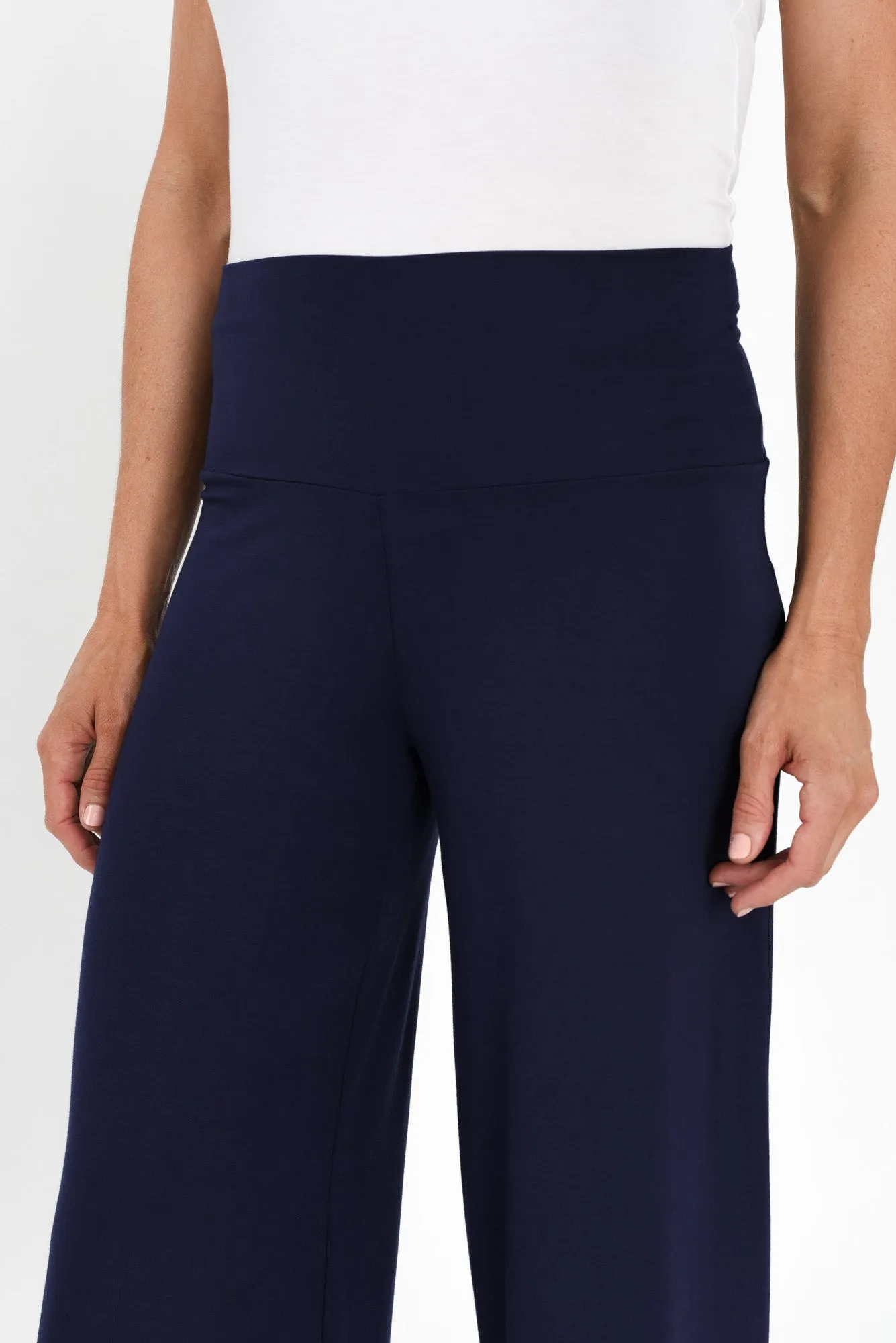 Cassie Navy Bamboo Cropped Pants sold by Blue Bungalow product image thumbnail 5