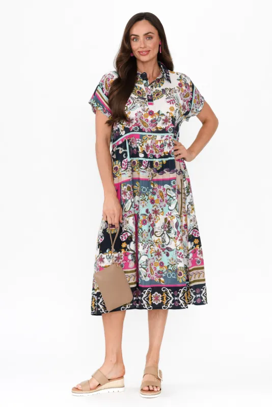 Sotavento Pink Floral Cotton Dress sold by Blue Bungalow