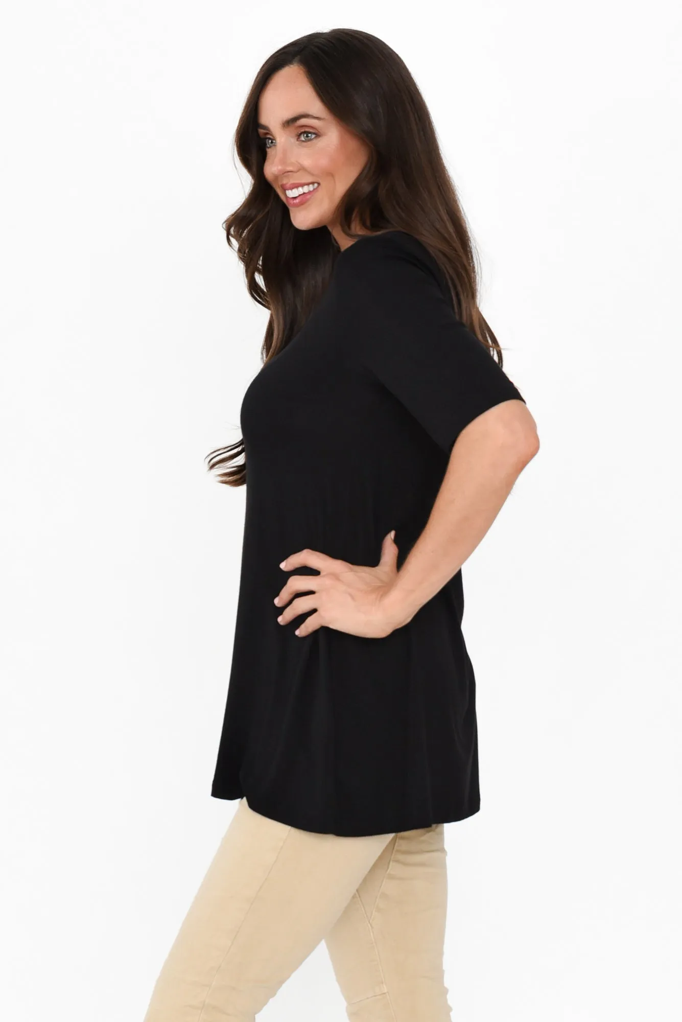 Carter Black Bamboo Tunic Top sold by Blue Bungalow product image thumbnail 3