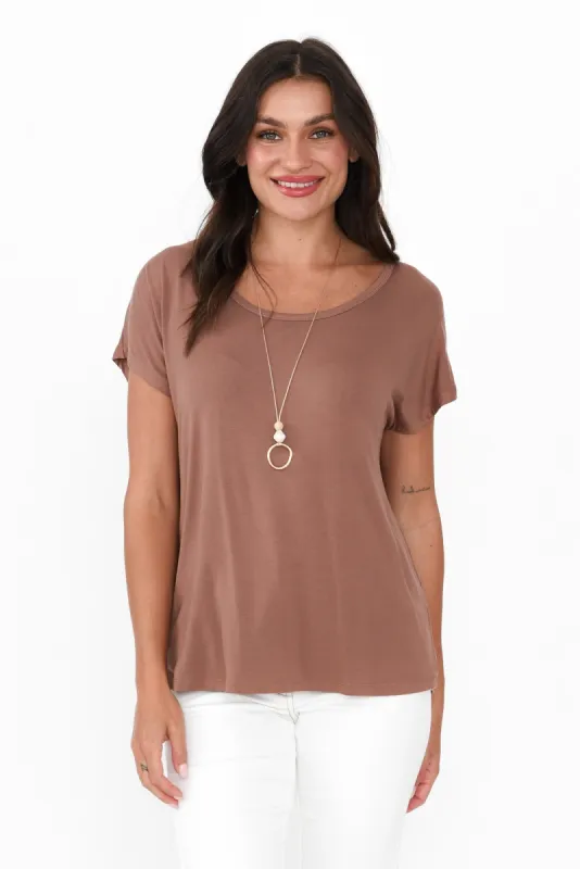 Eadie Chocolate Bamboo Top sold by Blue Bungalow