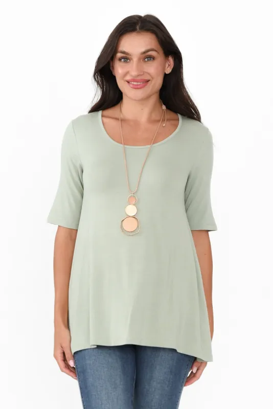 Carter Sage Bamboo Tunic Top sold by Blue Bungalow