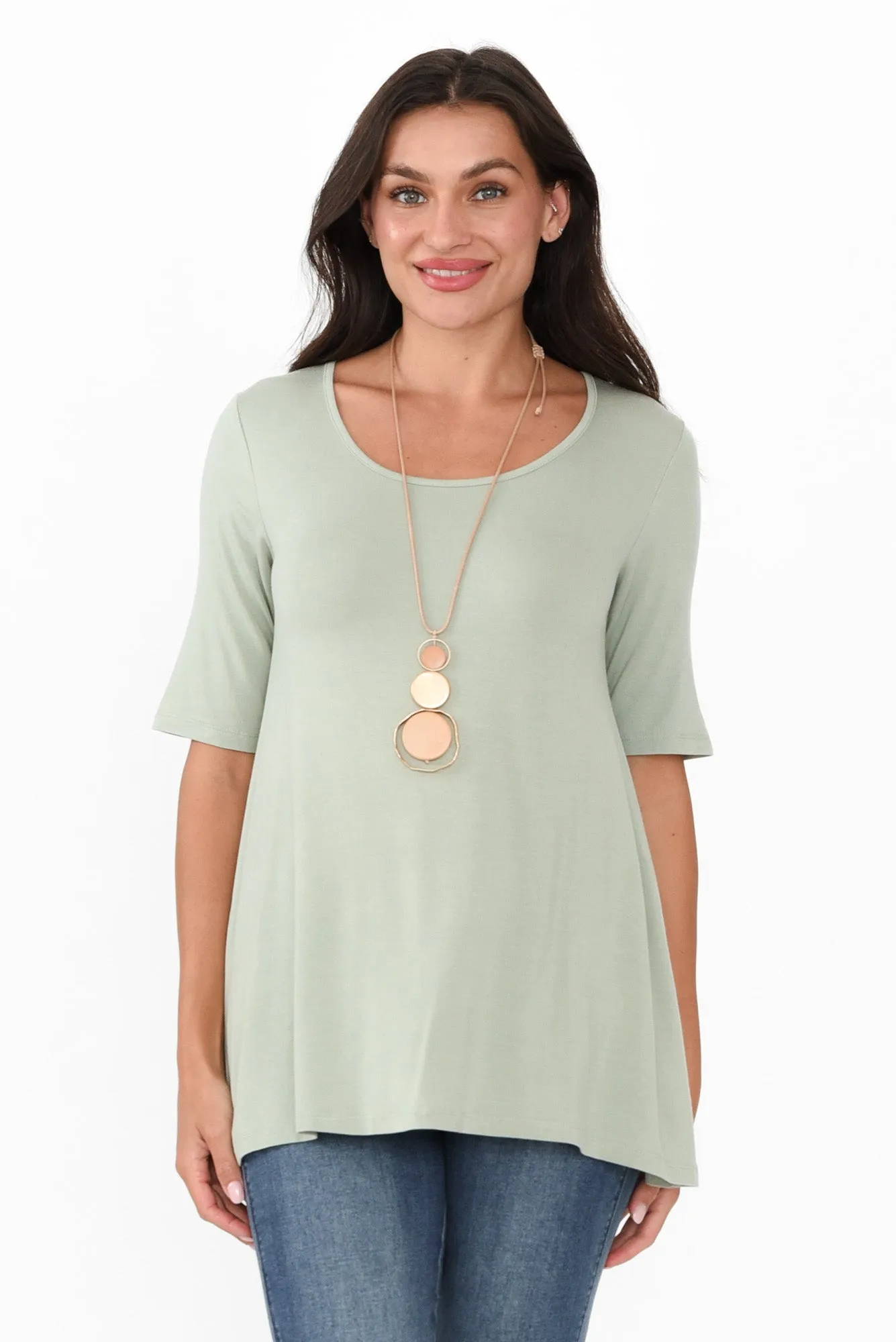 Carter Sage Bamboo Tunic Top sold by Blue Bungalow