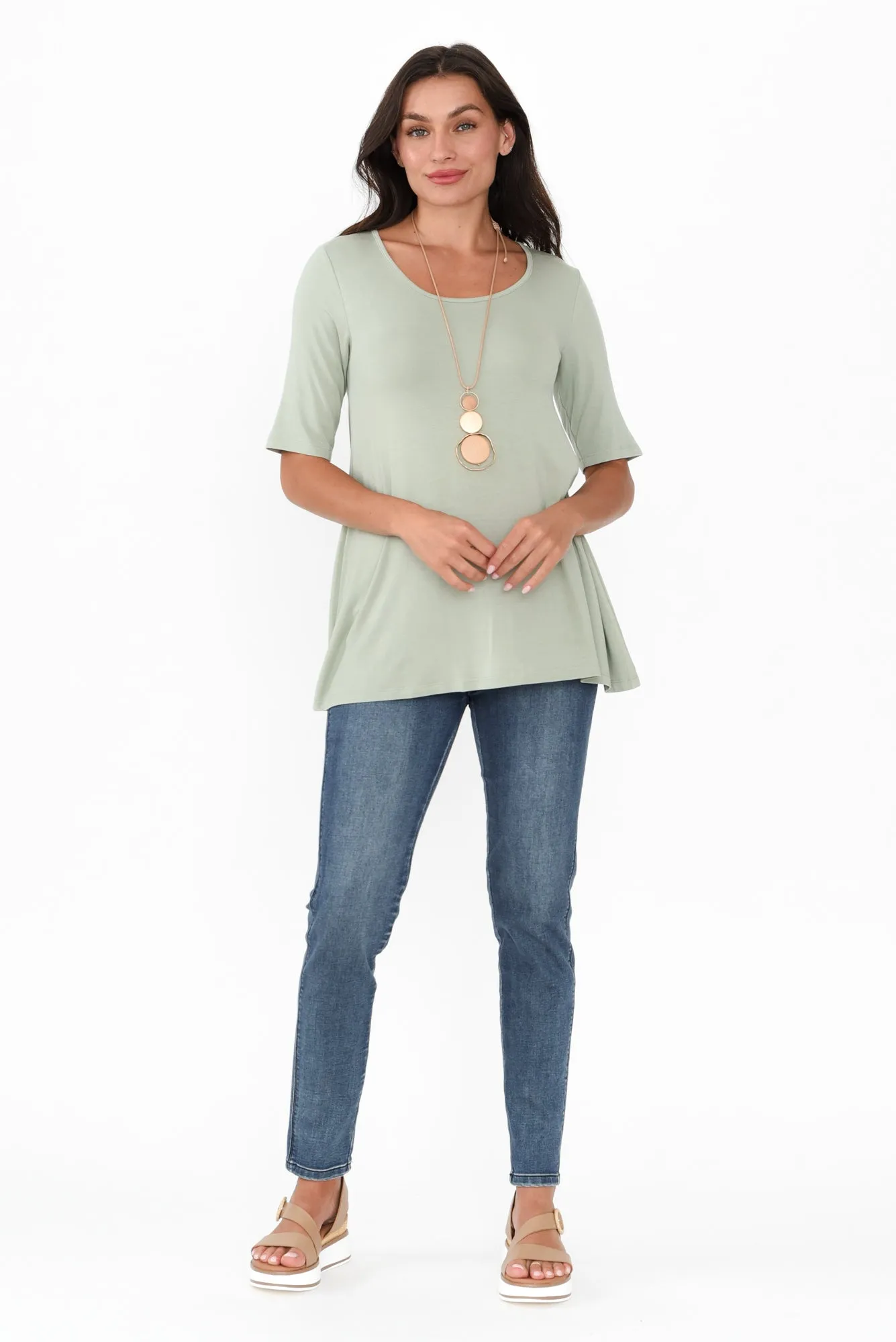 Carter Sage Bamboo Tunic Top sold by Blue Bungalow product image thumbnail 2