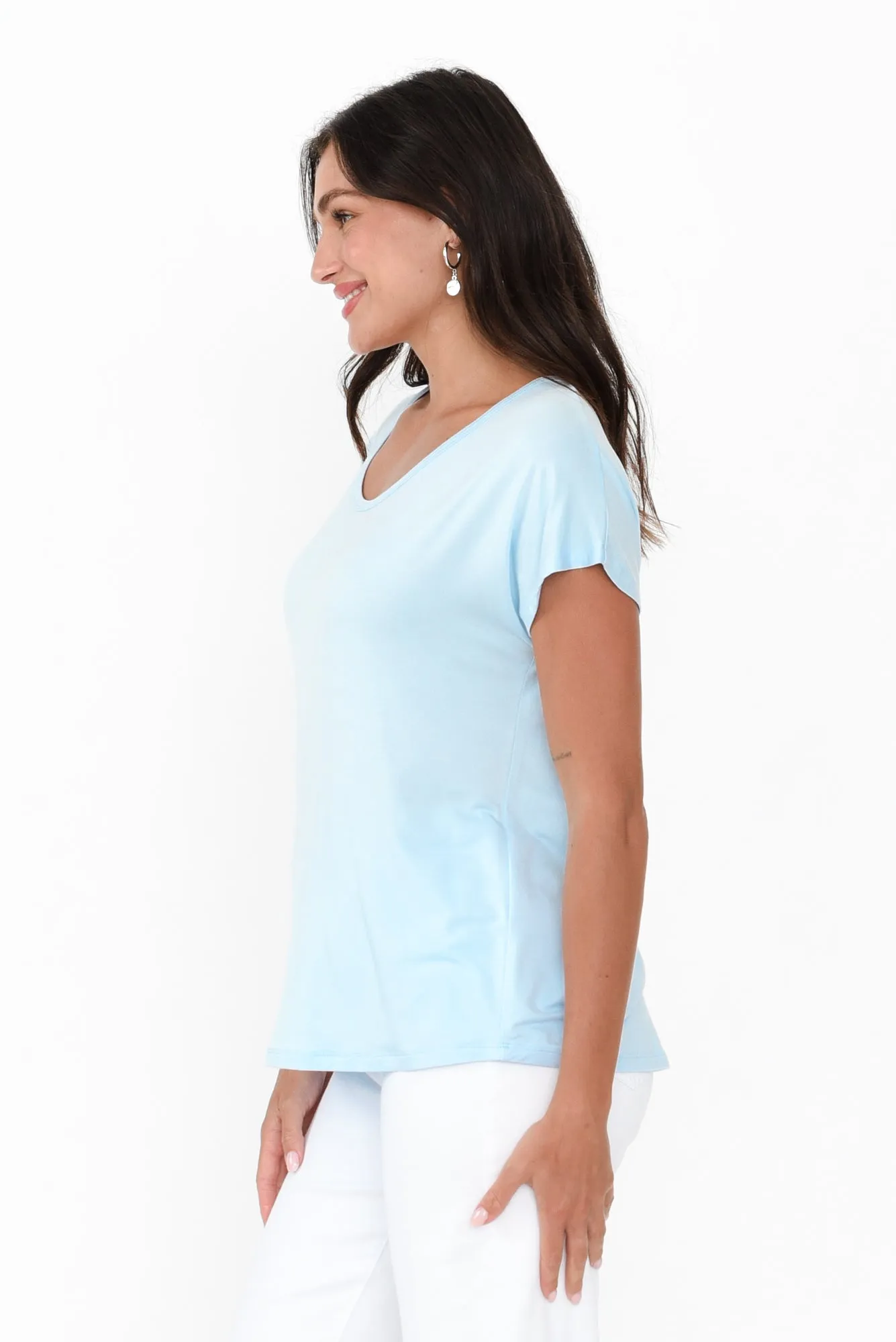 Eadie Light Blue Bamboo Top sold by Blue Bungalow product image thumbnail 4
