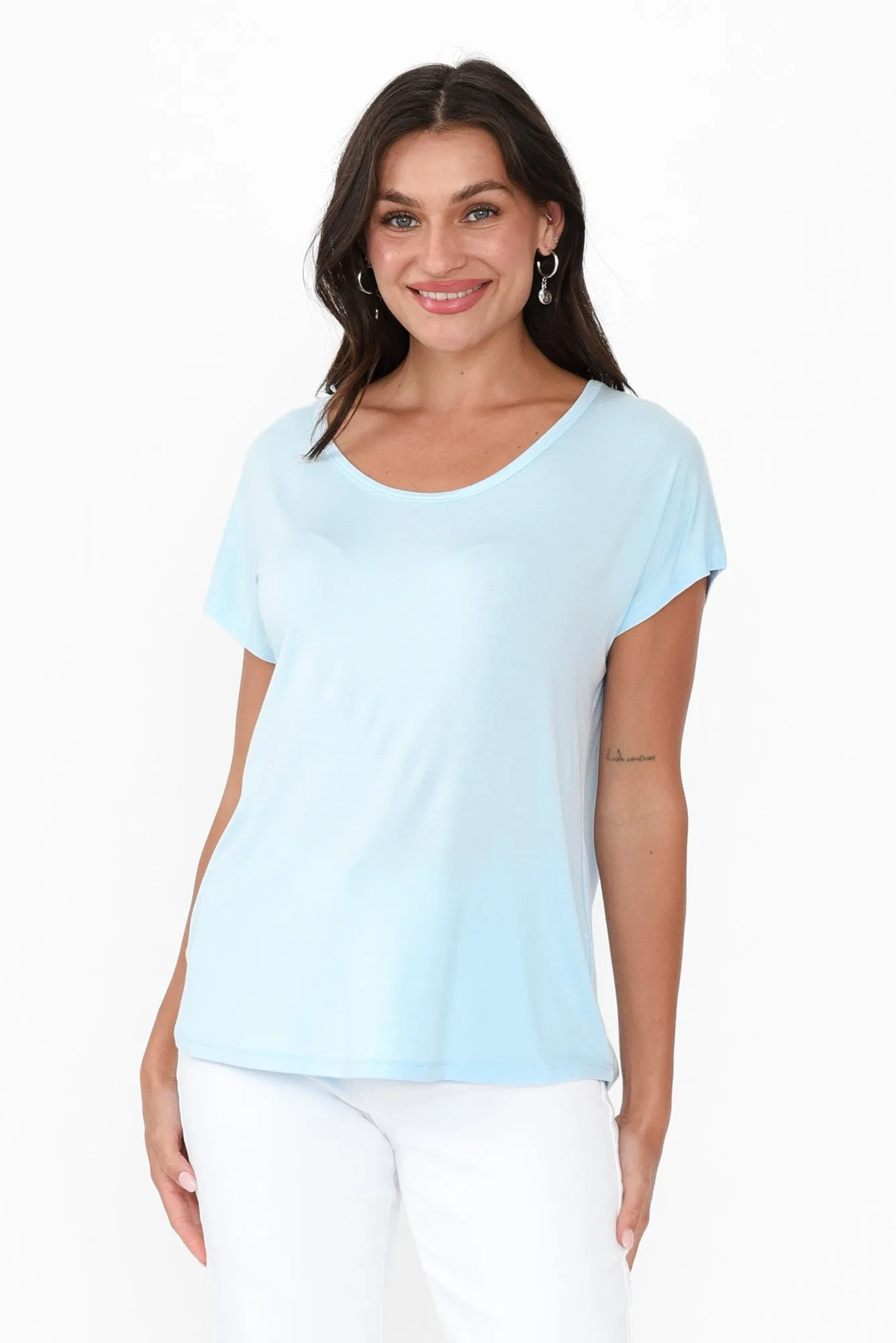 Eadie Light Blue Bamboo Top sold by Blue Bungalow