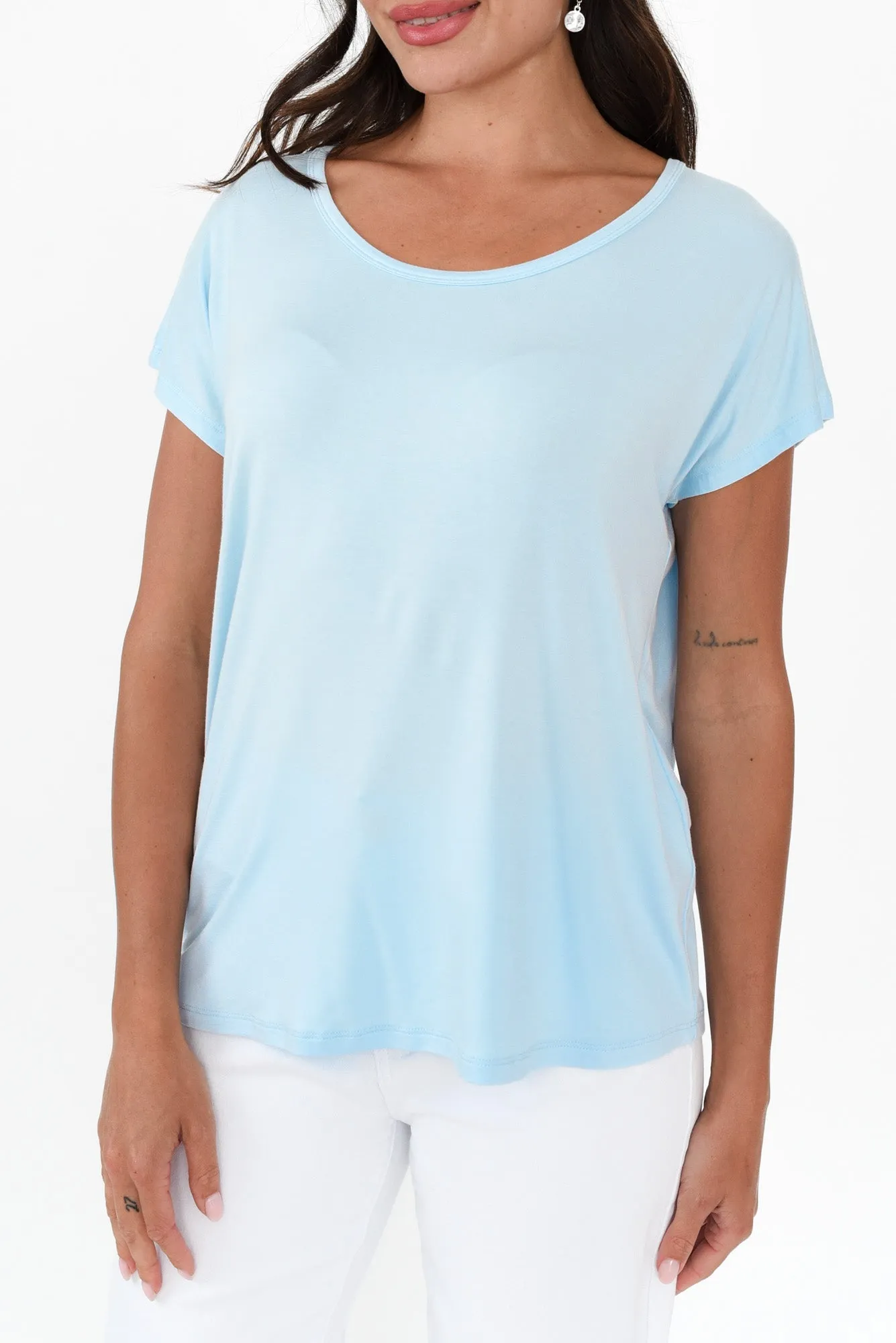 Eadie Light Blue Bamboo Top sold by Blue Bungalow product image thumbnail 3