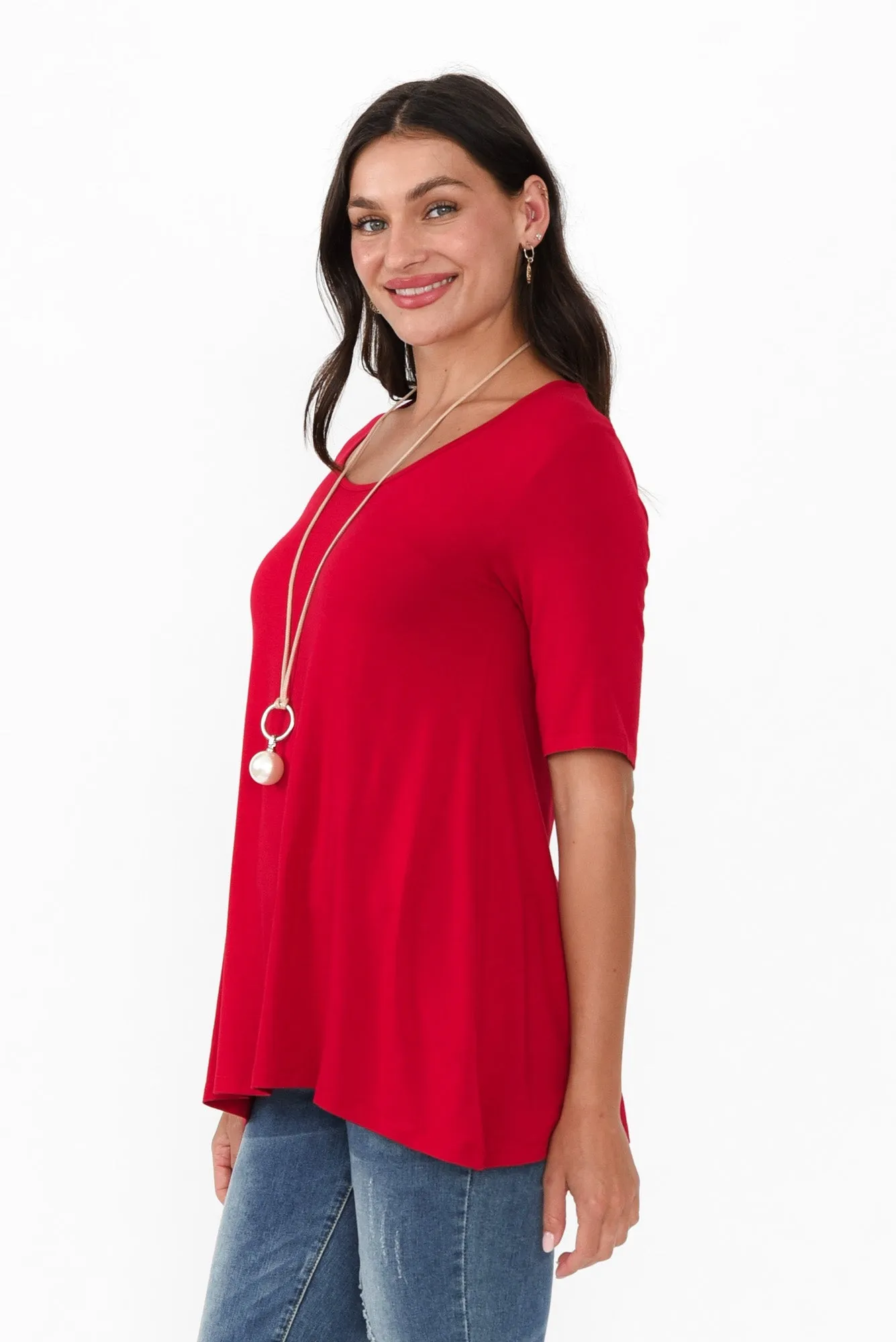 Carter Cherry Bamboo Tunic Top sold by Blue Bungalow product image thumbnail 3