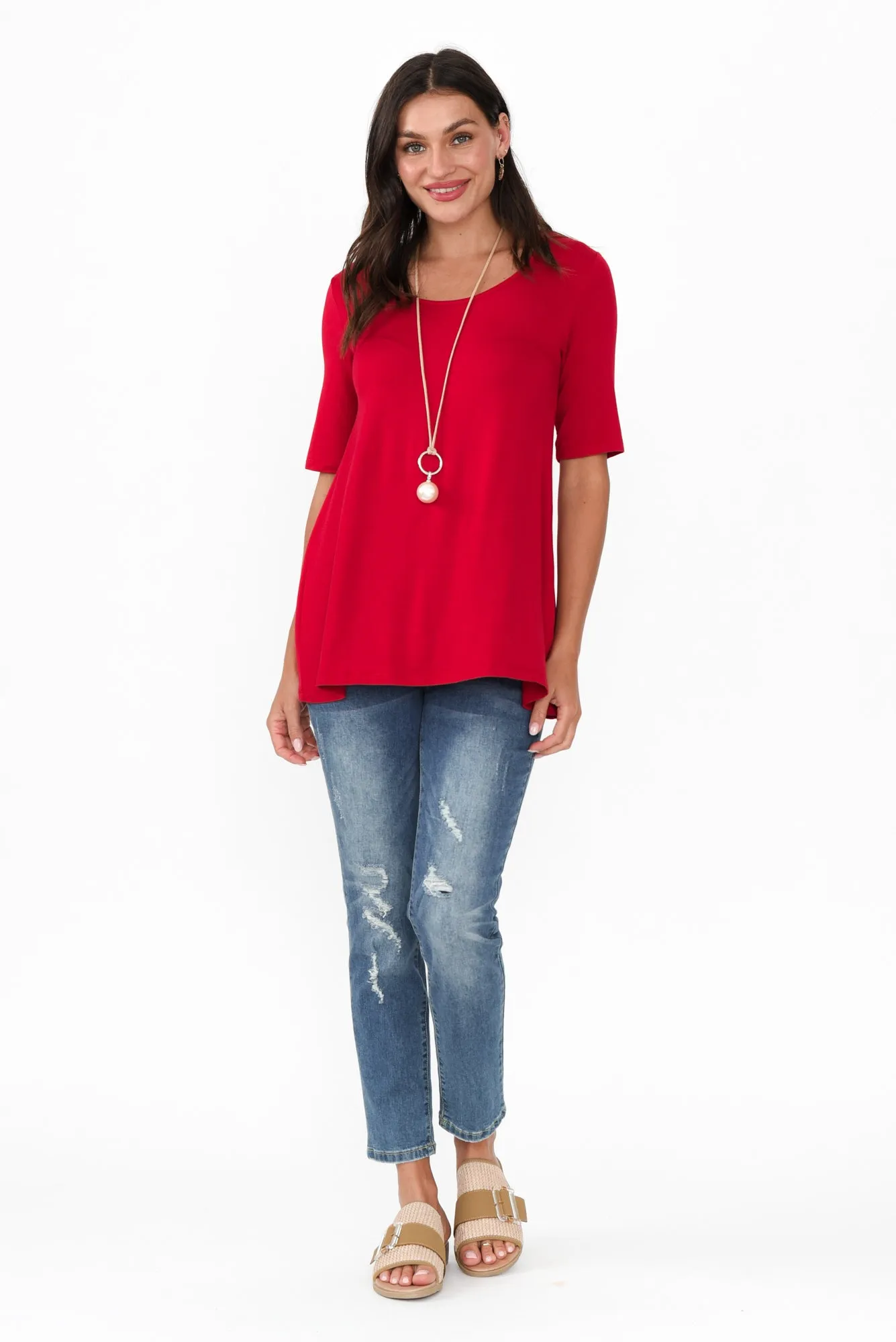 Carter Cherry Bamboo Tunic Top sold by Blue Bungalow product image thumbnail 2