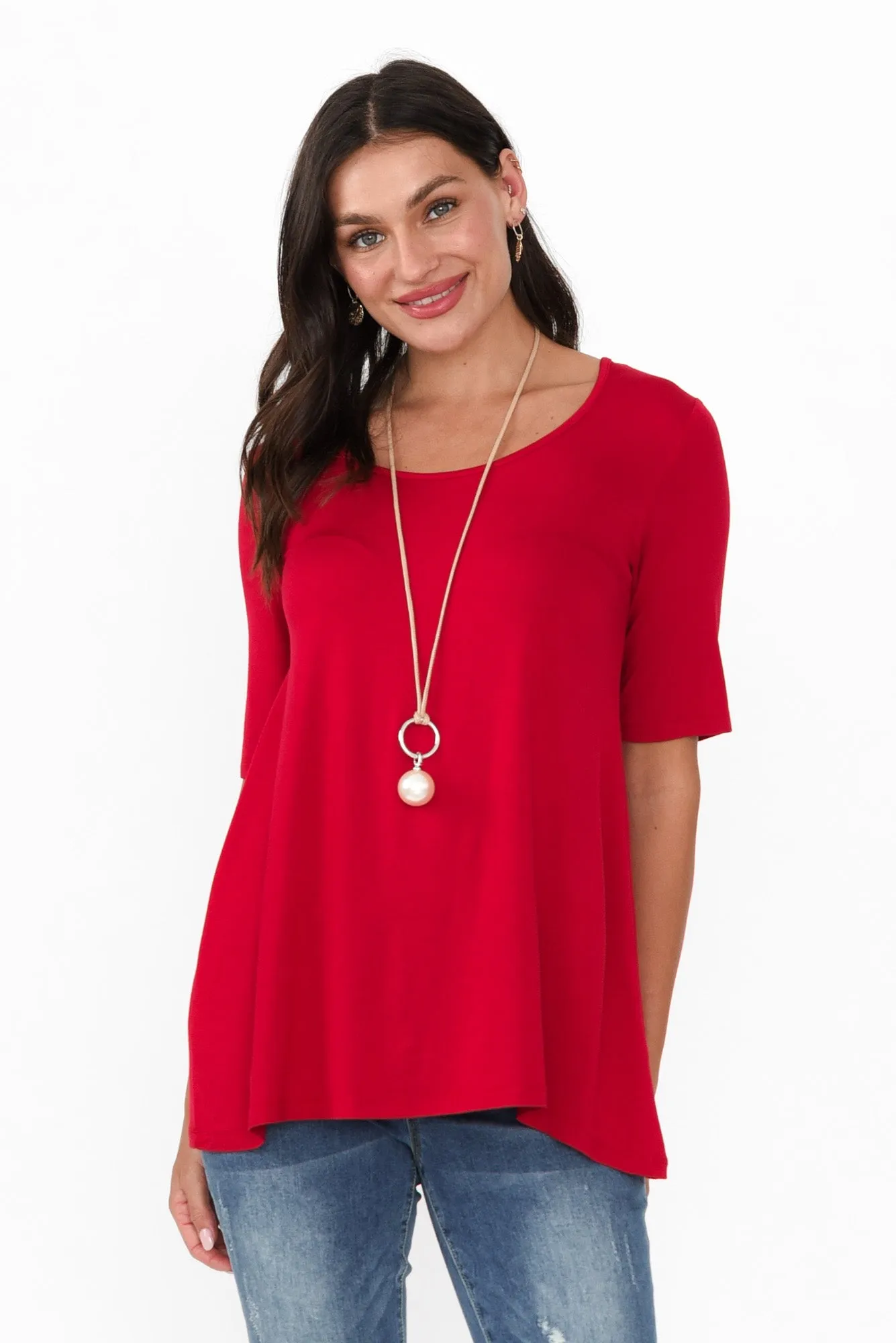 Carter Cherry Bamboo Tunic Top sold by Blue Bungalow