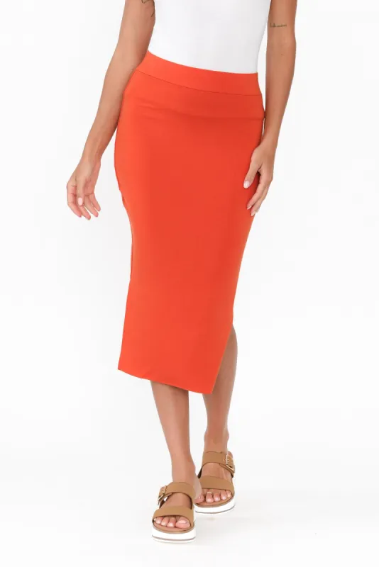 Bettina Burnt Orange Bamboo Skirt sold by Blue Bungalow