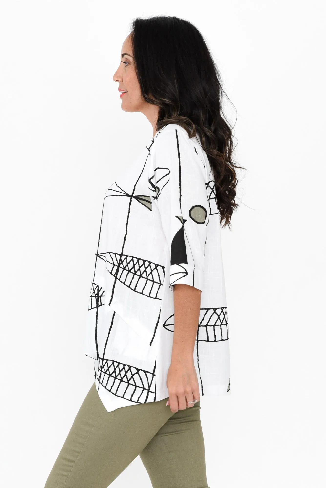 Anya White Sea Linen Cotton Top sold by Blue Bungalow product image thumbnail 3