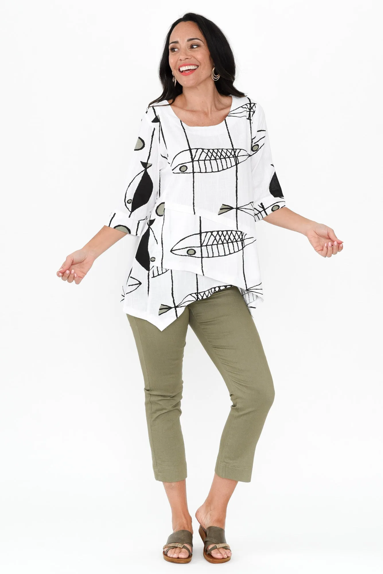 Anya White Sea Linen Cotton Top sold by Blue Bungalow product image thumbnail 2