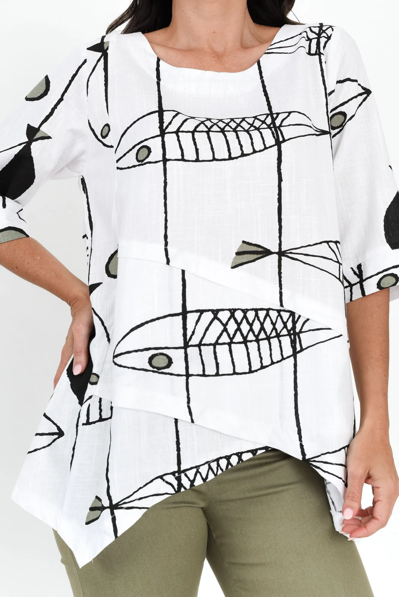 Anya White Sea Linen Cotton Top sold by Blue Bungalow product image thumbnail 5