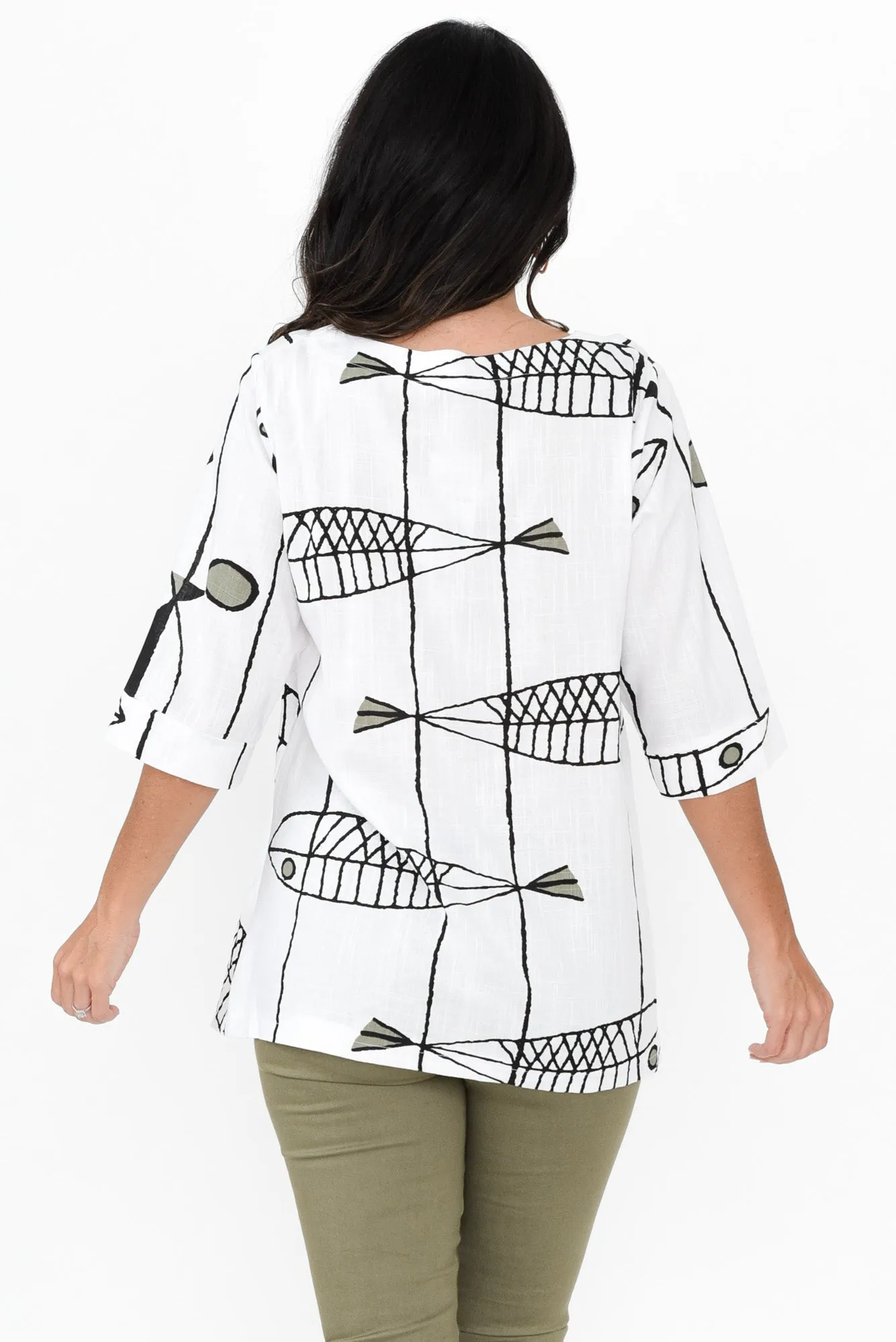 Anya White Sea Linen Cotton Top sold by Blue Bungalow product image thumbnail 4