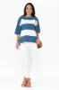 Balos Blue Stripe Cotton Poplin Top sold by Blue Bungalow