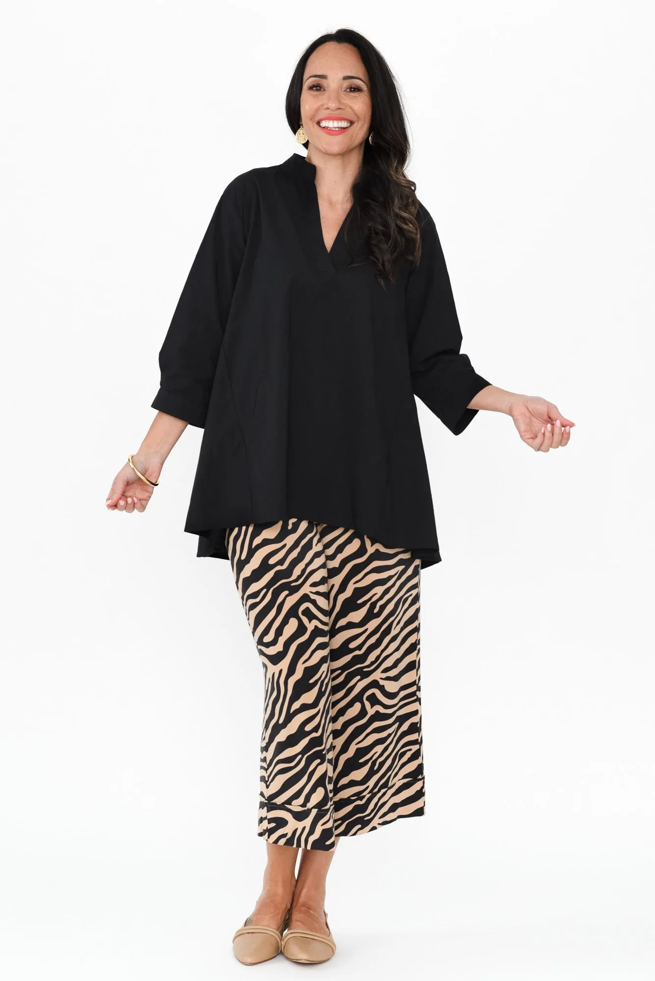 Brianna Black Cotton Poplin Top sold by Blue Bungalow product image thumbnail 2