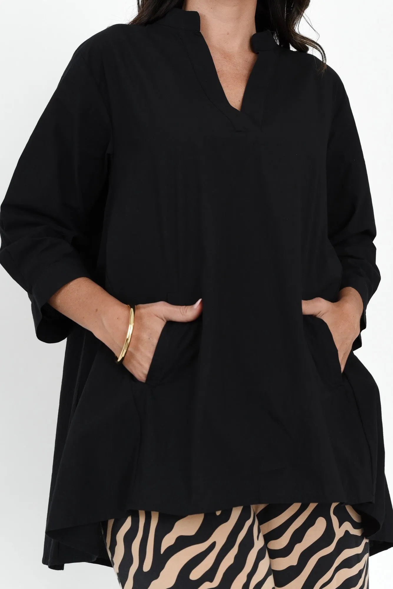 Brianna Black Cotton Poplin Top sold by Blue Bungalow product image thumbnail 5