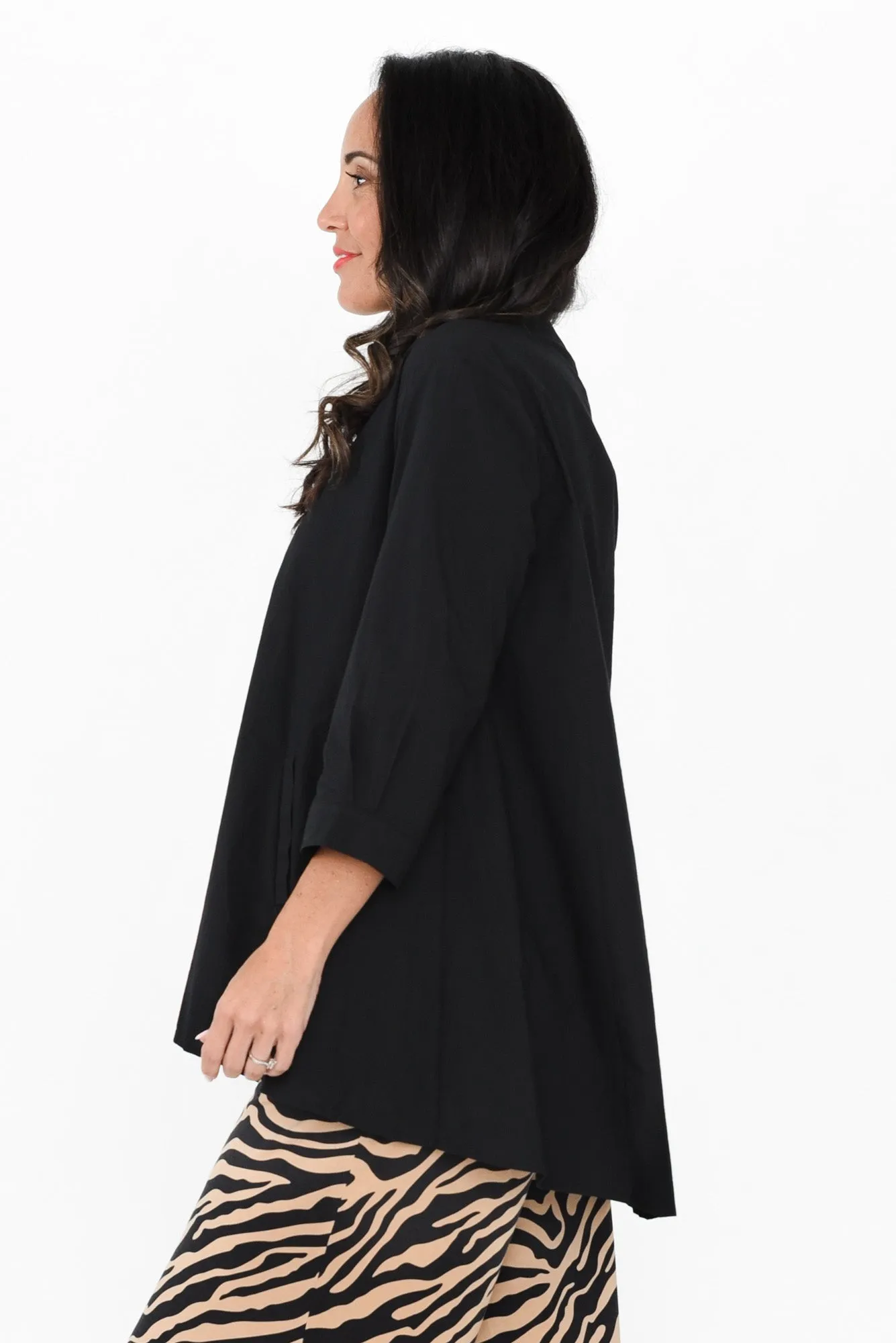 Brianna Black Cotton Poplin Top sold by Blue Bungalow product image thumbnail 3