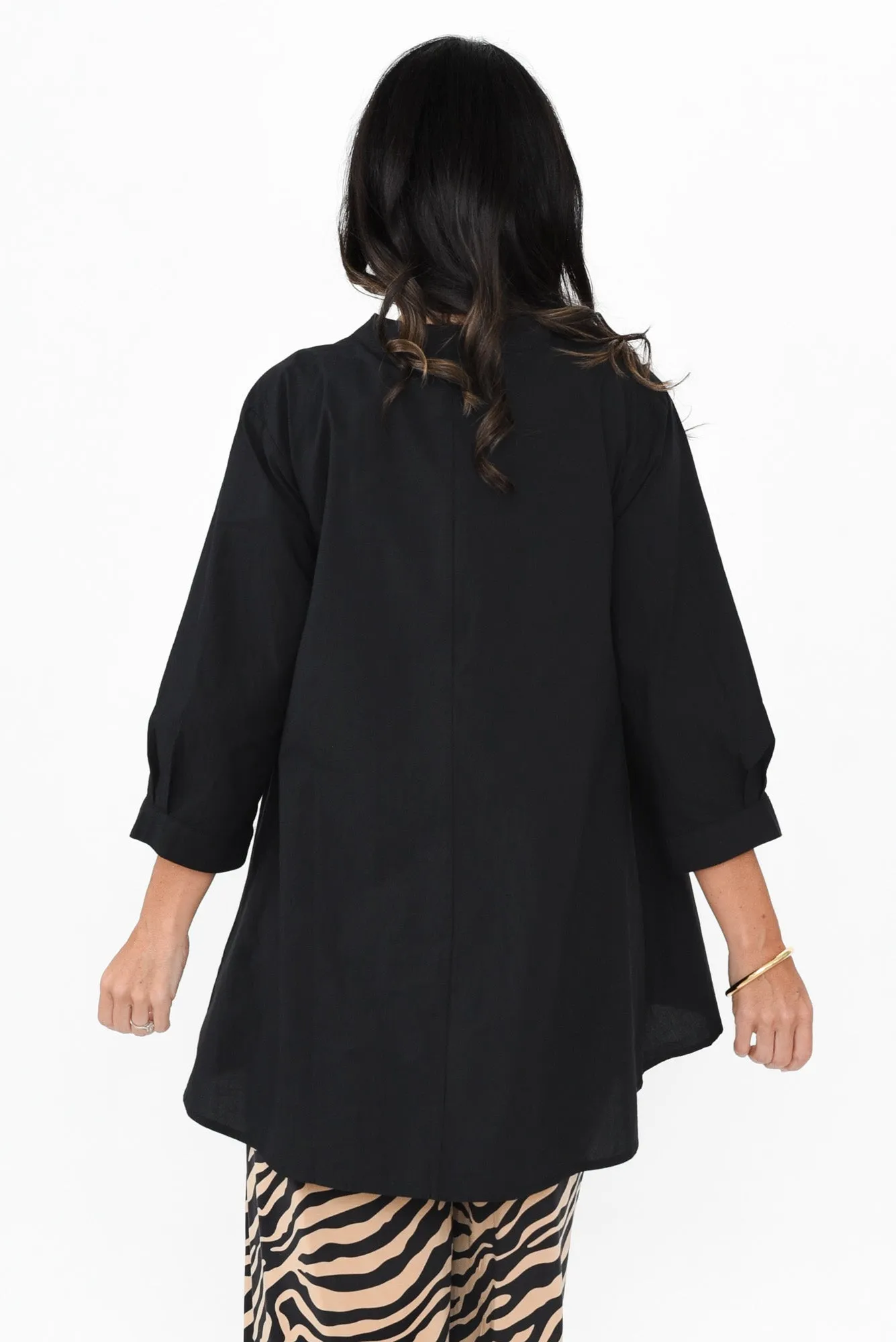 Brianna Black Cotton Poplin Top sold by Blue Bungalow product image thumbnail 4