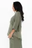 Denae Khaki Linen Frayed Top sold by Blue Bungalow