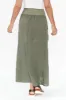 Ani Khaki Linen Pocket Maxi Skirt sold by Blue Bungalow