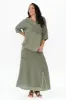 Ani Khaki Linen Pocket Maxi Skirt sold by Blue Bungalow