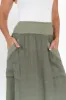 Ani Khaki Linen Pocket Maxi Skirt sold by Blue Bungalow