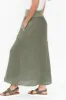 Ani Khaki Linen Pocket Maxi Skirt sold by Blue Bungalow