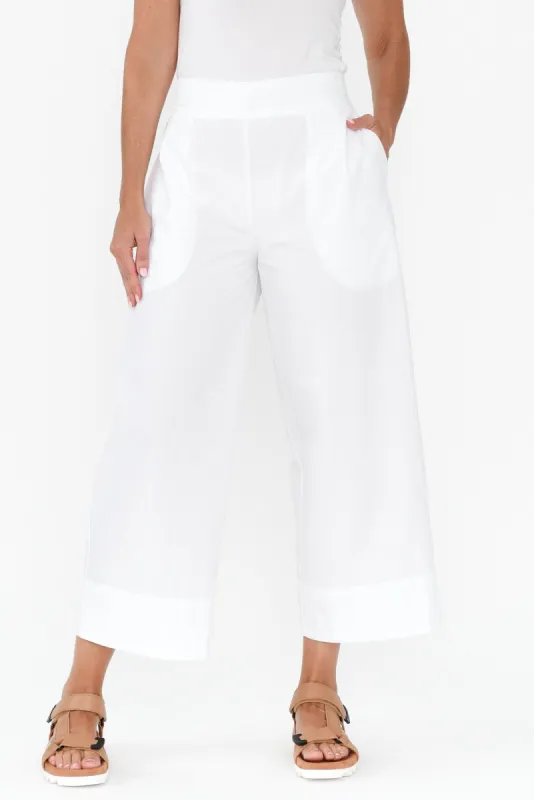 Betta White Cotton Wide Leg Pants sold by Blue Bungalow